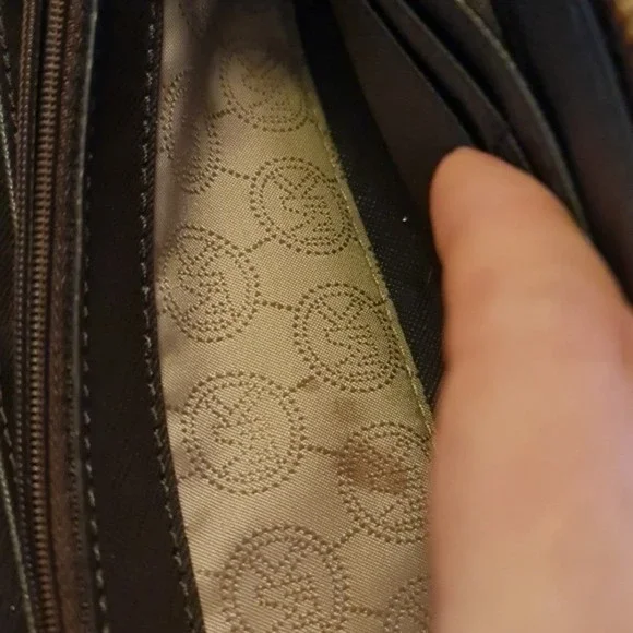 Michael Kors Brown Signature Leather Zip Wallet - Picture 10 of 11